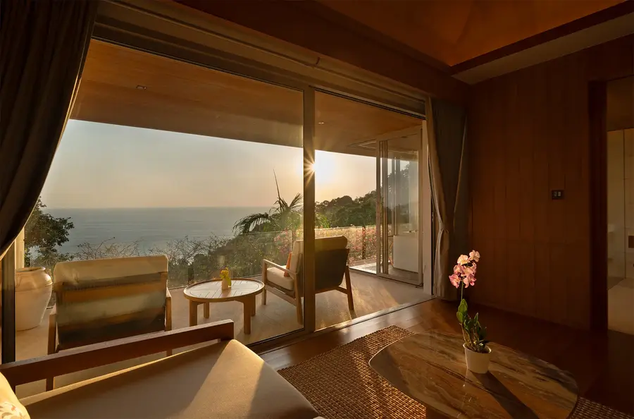Bedroom 1 balcony view at sunset