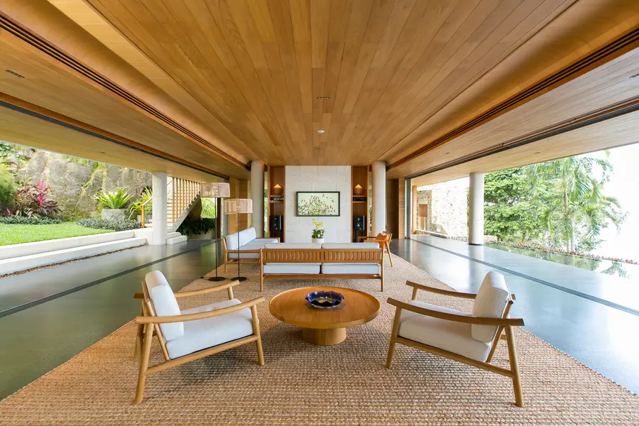 Living room open to the garden