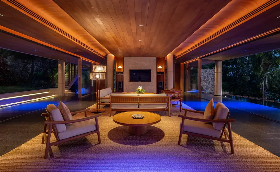 Living room at night