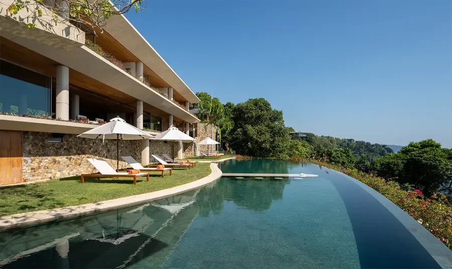 Infinity pool in the late afternoon
