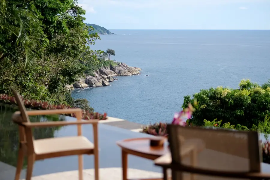Terrace seat looking down the coastline